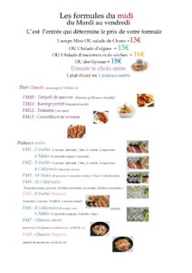 menu du midi 2021 sans cafe